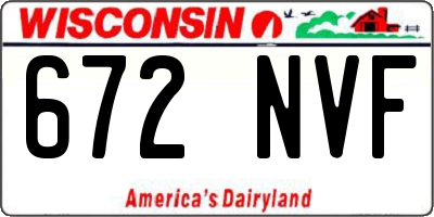 WI license plate 672NVF