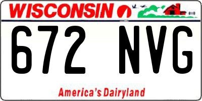 WI license plate 672NVG