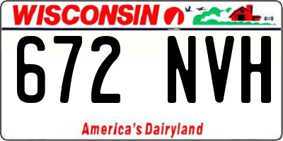 WI license plate 672NVH