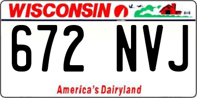 WI license plate 672NVJ