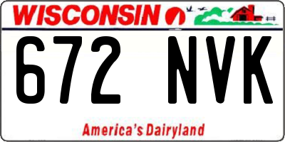 WI license plate 672NVK