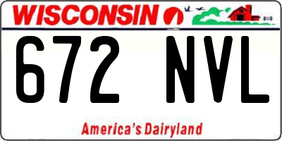 WI license plate 672NVL