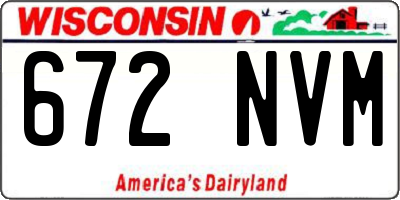 WI license plate 672NVM