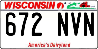 WI license plate 672NVN