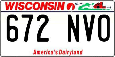 WI license plate 672NVO