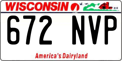 WI license plate 672NVP