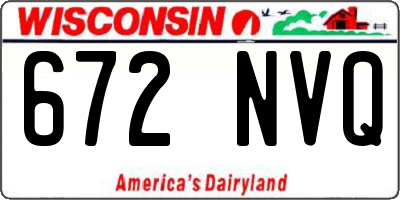 WI license plate 672NVQ