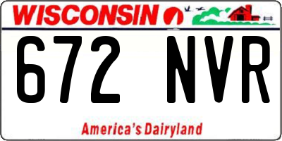WI license plate 672NVR
