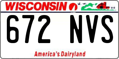 WI license plate 672NVS