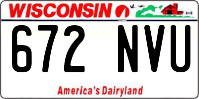 WI license plate 672NVU