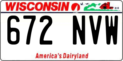 WI license plate 672NVW
