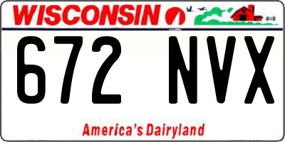 WI license plate 672NVX