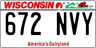 WI license plate 672NVY