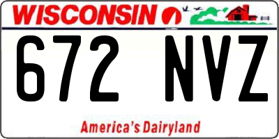 WI license plate 672NVZ
