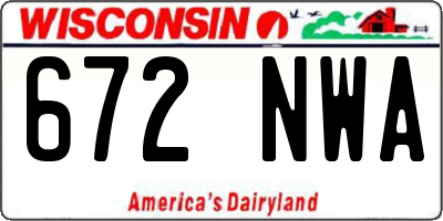 WI license plate 672NWA