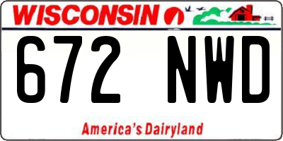 WI license plate 672NWD