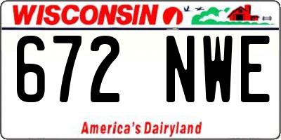WI license plate 672NWE