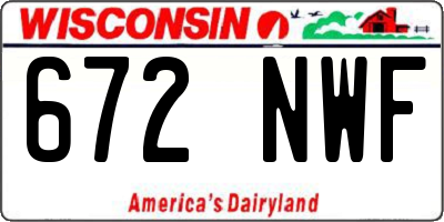 WI license plate 672NWF