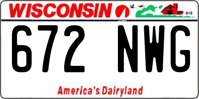 WI license plate 672NWG