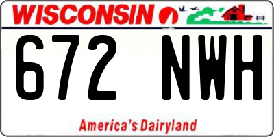 WI license plate 672NWH