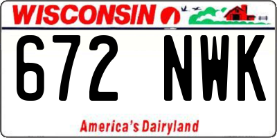 WI license plate 672NWK