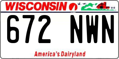 WI license plate 672NWN