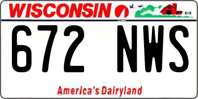 WI license plate 672NWS