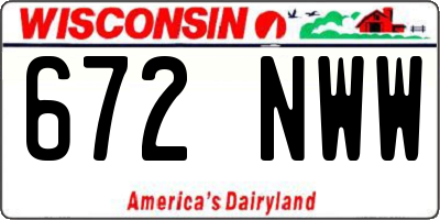WI license plate 672NWW