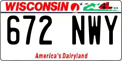 WI license plate 672NWY