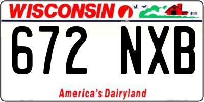 WI license plate 672NXB