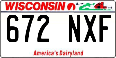 WI license plate 672NXF