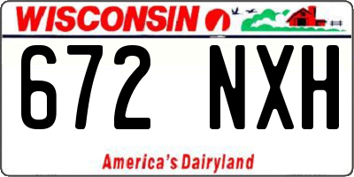 WI license plate 672NXH