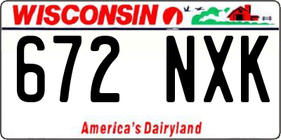 WI license plate 672NXK