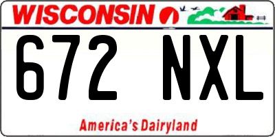 WI license plate 672NXL
