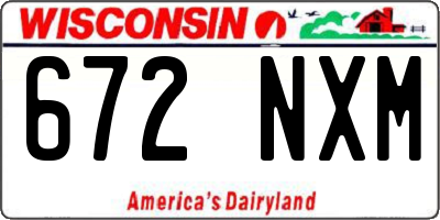 WI license plate 672NXM