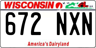 WI license plate 672NXN