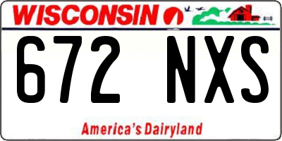 WI license plate 672NXS
