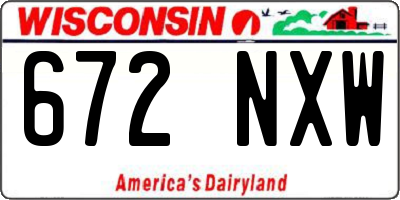 WI license plate 672NXW