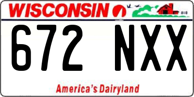 WI license plate 672NXX