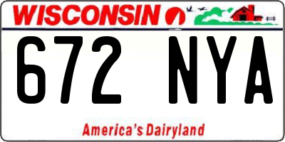 WI license plate 672NYA