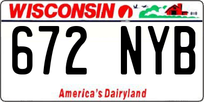 WI license plate 672NYB