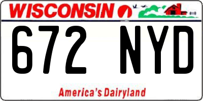 WI license plate 672NYD
