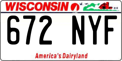 WI license plate 672NYF