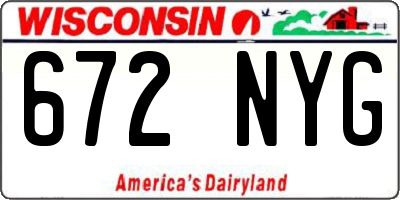 WI license plate 672NYG