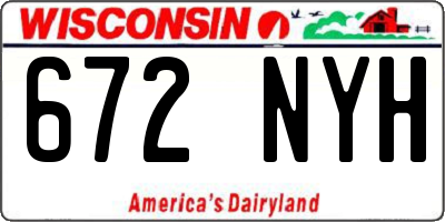 WI license plate 672NYH