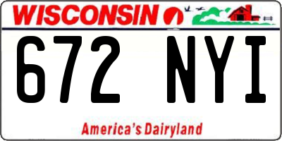 WI license plate 672NYI