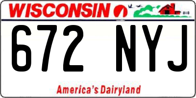 WI license plate 672NYJ