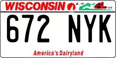 WI license plate 672NYK