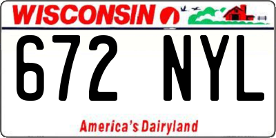WI license plate 672NYL