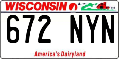 WI license plate 672NYN